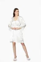 Güpürlü 6Lı Saten Gelin Çeyiz Seti Pierre Cardin 6040 Ekru görsel 4