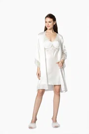 Pierre Cardin Güpürlü 6Lı Saten Gelin Çeyiz Seti Pierre Cardin 6040