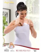 İnce Askılı Dikişsiz Pedli Kadın Atlet Liza 14003 Beyaz detay görünüm