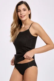 İlke Jakarlı Ribana Ip Askılı Atlet - Bikini Takim %100 Pamuk İlke 2294