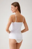 Kadın Siyah Ince Askılı Dantelli Pamuklu Atlet Pierre Cardin 1024 Beyaz detay görünüm