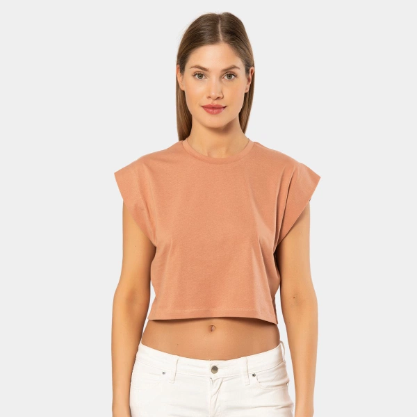 Crop Kadın Vatka Görünümlü T-shirt Türen 3402