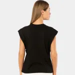 Kısa Kollu Vatka Görünümlü Kadın T-shirt Türen 3401 Siyah farklı açı