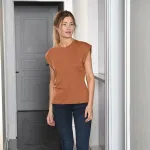 Vatka Görünümlü Kadın T-shirt Türen 3401 Tarçın