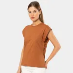 Vatka Görünümlü Kadın T-shirt Türen 3401 Tarçın farklı açı