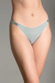 New Bra Lingerie Kenarları Taş İşlemeli Slip Külot String New Bra 9018K