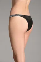 Kenarları Taş İşlemeli Slip Külot String New Bra 9018K Siyah görsel 7