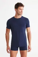 Kom Enzo Modal Bisiklet Yaka Erkek Tshirt Lacivert