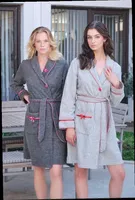 Kuşaklı Polar Kısa Kadın Sabahlık Bone Club 5325  Antrasit