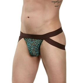 La Blinque La Blinque Erkek  Mavi Leopar Jockstrap String 15728