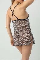 Leopar Desenli Askılı Gecelik Phevos 012-002248 görsel 6
