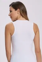 Likralı Beyaz 0 Yaka Kolsuz Body İlke 2264 Beyaz detay görünüm