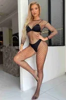 File Geniş Açık Detaylı Seksi Vücut Çorabı Siyah Merry See 79506 görsel 5
