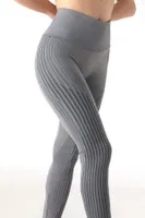 Mio Studio Gym Yüksek Bel Seamless Desenli Tayt Miorre 001-002110 Antrasit görsel 8