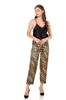 Saten Sırtı Dantel Leopar Kadın Pijama Takım Moongirl 232 Görsel