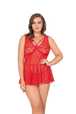 Moongirl Transparan Büyük Beden Kadın Fantazi Tül Gecelik Moongirl MNL10001