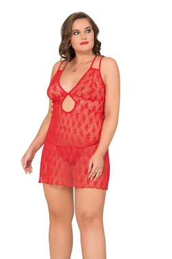 Moongirl Çift Askılı Büyük Beden Kadın Tül Gecelik Moongirl MNL10049 - Alternatif Görünüm