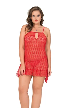 Moongirl Yakası Transparan Büyük Beden Fantazi Tül Gecelik Moongirl MNL10050