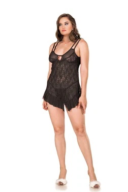 Moongirl Şortlu Büyük Beden Bayan Tül Gecelik Moongirl MNL10070