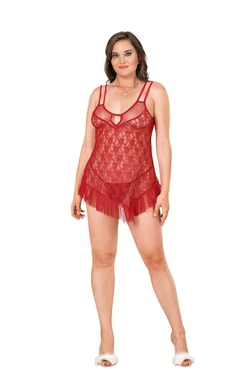 Moongirl Şortlu Büyük Beden Bayan Tül Gecelik Moongirl MNL10070 - Alternatif Görünüm