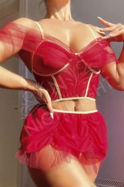 NightLight Etekli Tül Fantazi Büstiyer Takım NightLight 1065