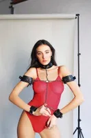 Zincirli Kelepçeli Tasmalı Harness Nightlight 8068 Siyah detay görünüm