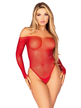 NightLight Transparan Taşlı Uzun Kollu Fantazi Body Nightlihgt 5540-1