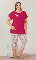 Pembe Kapri Büyük Beden Pijama Takımı Lady 10641 Pembe
