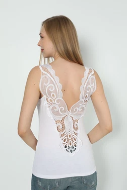 Polkan Sırtı Güpürlü Kalın Askılı Bayan Atlet Polkan 2386