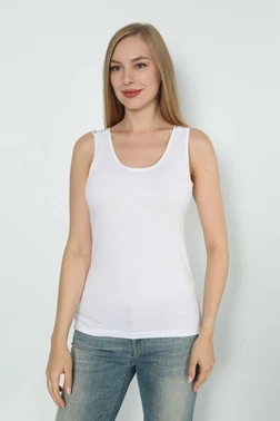 Polkan Sırtı Güpürlü Kalın Askılı Bayan Atlet Polkan 2386 - Alternatif Görünüm