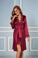 Saten 6Lı Gelin Çeyiz Seti Pierre Cardin 6335 Bordo görsel 17