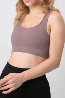 Seamless Fitilli Toparlayıcı Pedli Spor Sütyen DoReMi 002-000161 Vizon detay görünüm