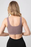 Seamless Fitilli Toparlayıcı Pedli Spor Sütyen DoReMi 002-000161 Vizon görsel 5