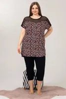 Siyah Büyük Beden Kapri Pijama Takımı Lady 10634 Siyah detay görünüm