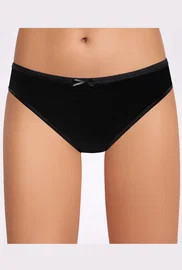 İlke Siyah %100 Pamuk Ribana Fiyonklu Bikini İlke 291