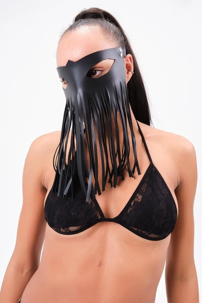 Saçaklı Fantezi Deri Maske Vonda Wear 800421