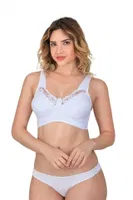 Dantelli Toparlayıcı Cotton Kadın Sütyen Emay 181B Beyaz detay görünüm