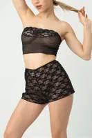 Tül Detaylı Şortlu Bralet Takım DoReMi 002-001288 Siyah görsel 4