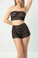 Tül Detaylı Şortlu Bralet Takım DoReMi 002-001288 Siyah görsel 5