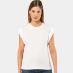 Bisiklet Yaka kısa Kollu Vatka Görünümlü T-shirt Türen 3401 Beyaz