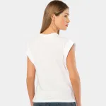 Bisiklet Yaka kısa Kollu Vatka Görünümlü T-shirt Türen 3401 Beyaz farklı açı