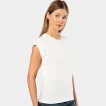 Bisiklet Yaka kısa Kollu Vatka Görünümlü T-shirt Türen 3401 Beyaz görsel 4