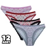 Fiora Karışık Desenli Kadın Bikini Külot 12Li Tutku 0542 Karışık Renk