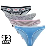 Karışık Desenli Kumru Bayan Bikini 12Li Tutku 0547 Karışık Renk