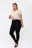 Battal Beden Şardonlu Çelikli Yüksek Bel Tayt Vogsing 331 Siyah farklı açı