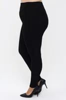 Battal Beden Şardonlu Çelikli Yüksek Bel Tayt Vogsing 331 Siyah görsel 4