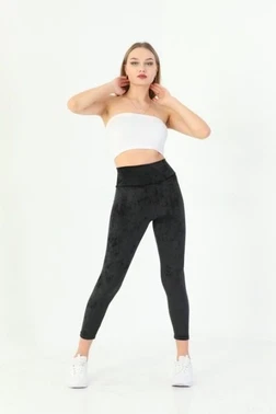 Vogsing Fransız Kadife Yüksek Bel Bayan Tayt Vogsing 478