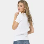 Wtshirt Milano Kısa Kollu V Yaka Kadın Tshirt Beyaz detay görünüm