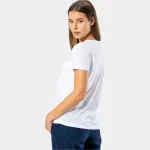 Geniş Yuvarlak Yaka Kısa Kollu Wtshirt Paris Kadın Tshirt Beyaz görsel 4