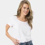 Yuvarlak Yaka Kısa Kollu Wtshirt Rome Kadın Tshirt Beyaz